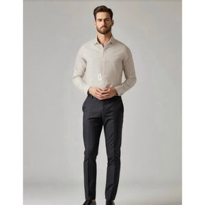 NWT Michael Kors Men's Silver Striped Button-Down Shirt Size 18 1/2 34-35 Preppy